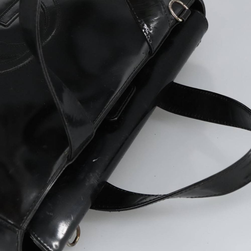 GUCCI Hand Bag Enamel 2way Black Silver 000 1013 0504 Auth fm3966 - Picture 6 of 16
